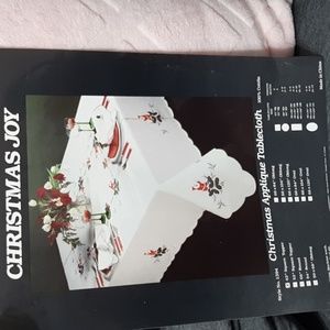 VTG C&F Enterprises Christmas Joy Santa 43" Square Tablecloth 100% Cotton
